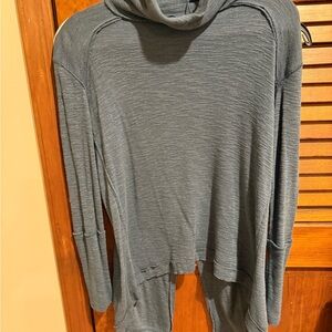 We The Free Heather Slate Blue Knit Turtle Neck